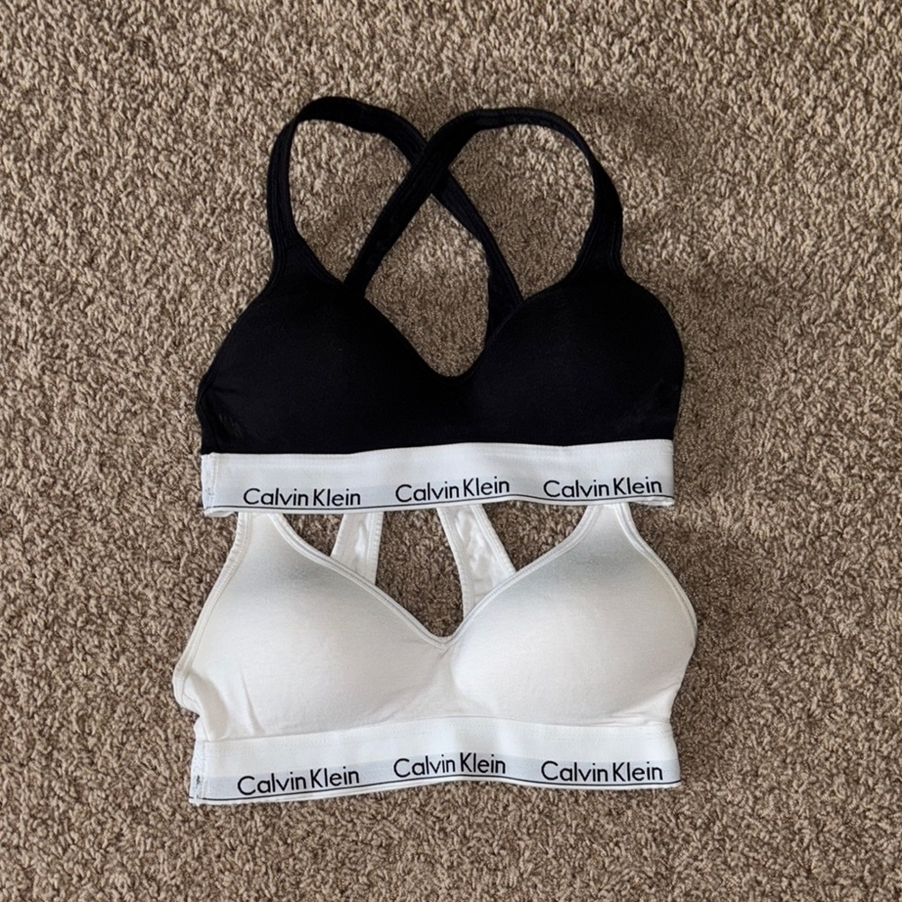 Calvin Klein Women's Black and White Bralette Set